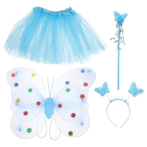 COSMEVIVI 1 Satz Kostüme für Kinder feeflügeln kinderkleider costume Röcke für Mädchen Teenager-Mädchen-Kleidung blaue Fee weihnachtsdeko dekoratives Kostüm Cosplay-Rock Stahldraht Blue von COSMEVIVI