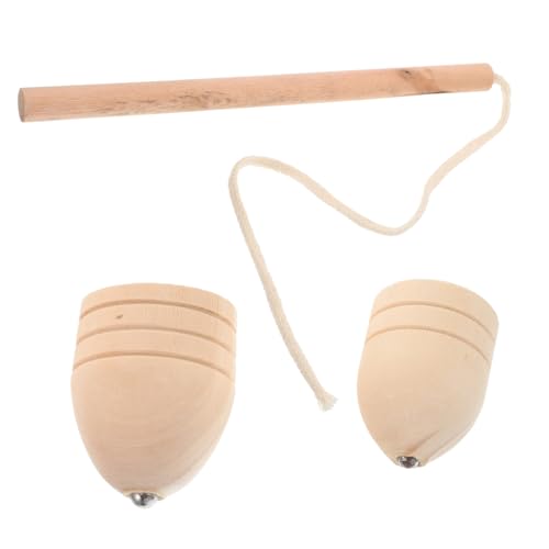 COSMEVIVI 1 Satz Kreisel Puppenwagen Für Kleinkinder Erweiterte Wattestäbchen Mini-hochstuhl Trainingsball Fitnessball Tragbare Wattestäbchen Handhaben Gurtbandgriff Holz Khaki von COSMEVIVI