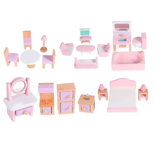 COSMEVIVI Miniatur öbel Set Aus Buchenholz Für Puppenhaus 1 Set Mit Farbenfrohen Miniaturmöbeln Zur Dekoration Von Spielhäusern Holzspielzeug Für Kreative Perfekt Als von COSMEVIVI