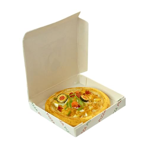 COSMEVIVI 1 Satz Minipizza Mit Schachtel Miniatur-pizzamodell Winzige Essensstütze Dekorationen Für Shop Gefälschte Pizzaverzierung Puppenhaus Miniatur Pizza Puppenhaus- Papier von COSMEVIVI