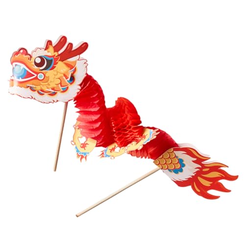 COSMEVIVI 1 Satz Papierdrachen Spielzeug Unvollendeter DIY Drachen DIY Papierdrachen Puppensets DIY Zubehör 3D Papier Chinesischer Drache Chinesischer Papierdrache Dekor von COSMEVIVI