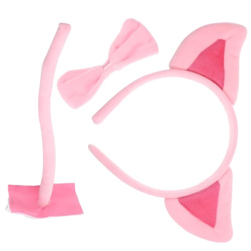 COSMEVIVI 1 Satz Partykleidung Hasenohren Stirnband Cosplay Kostüm Stirnband Mit Tierohren Tierkostüme Tragegurt Stutzenhalter Zartes Tierkostüm Party- -kostüm Rosa Stoff von COSMEVIVI