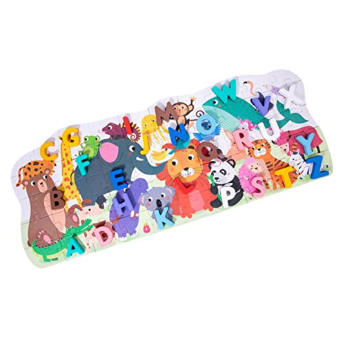 COSMEVIVI 1 Satz Passendes Puzzle Spielzeug Lernspielzeug Zahlenpuzzle Puzzle Für Kinder Steckbrett ABC Puzzle Buchstaben Pädagogisches Knopf Puzzle Vorschulpuzzle Holz von COSMEVIVI