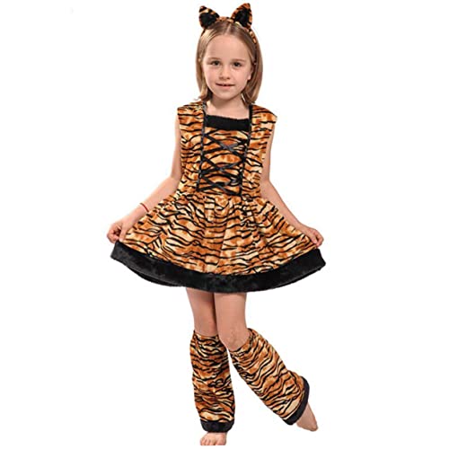 COSMEVIVI 1 Satz Performance-Kleidung verkleidung kinder kinderkleider Kinder Verkleidung kinderkostüme Mädchenkostüm Mädchen Tiere Cosplay Tiger-Cosplay-Kostüm Kostüm für Rollenspiele Brown von COSMEVIVI