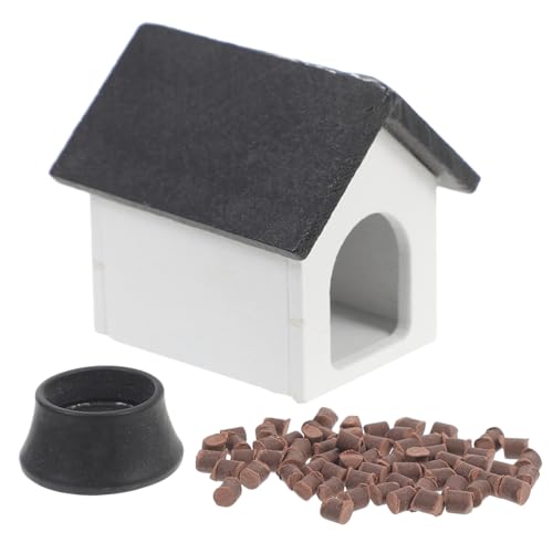 COSMEVIVI 1 Satz Puppenhaus Hundehaus Kaninchenstall meerschweinchen versteck kleines Tiere Spielzeug Miniaturmodell Miniaturdekoration Mini Zwingermöbel Mini Zwinger Plastik Black von COSMEVIVI