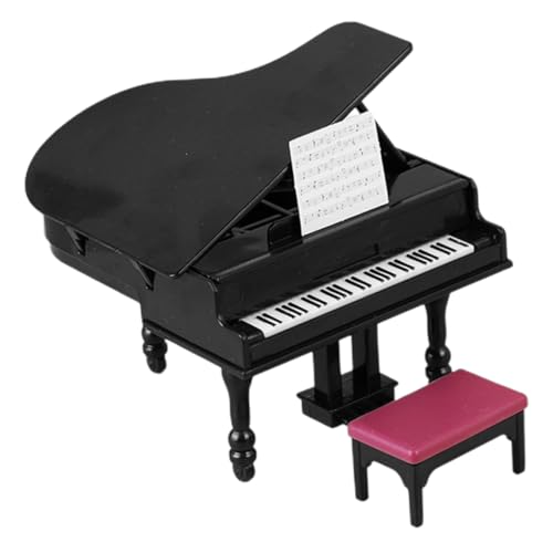 COSMEVIVI 1 Satz Puppenhaus-Klavier Puppenhausmöbel Puppenhausflügel Mini-Piano-Modell Puppenhaus Klavier Puppenhauszubehör Im Maßstab 1:12 Puppenhausminiaturen Winziges Klavier Black Abs von COSMEVIVI