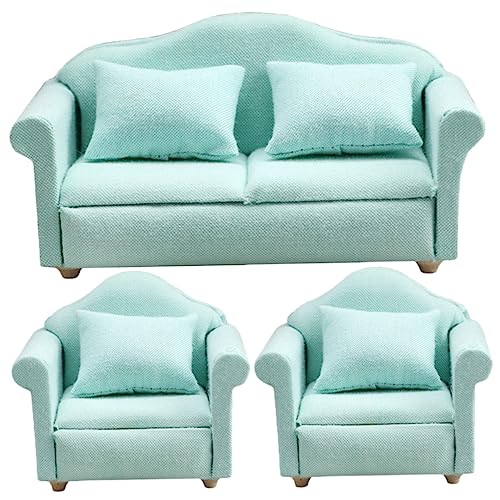 COSMEVIVI 1 Satz Puppenhaussofa Entzückendes Kleines Sofa Puppencouch Mini-sofamöbel Mini-Sofa-Figur Winzige Hausmöbel Möbel Für Puppenstuben Kleines Sofa Fotorequisite Green Hölzern von COSMEVIVI