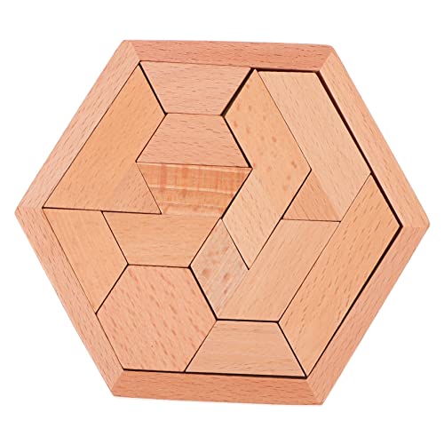 COSMEVIVI 1 Set Holz Tangram Puzzle Jungen Und Mädchen Logic Sicher Glatte Hexagon Puzzle Spielzeug von COSMEVIVI