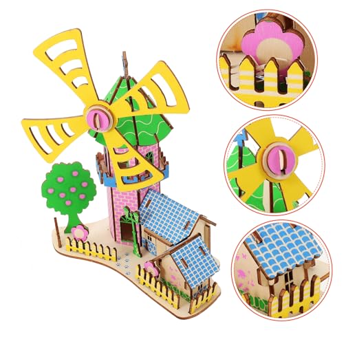 COSMEVIVI 1 Satz Puzzle Puppenhaus-Modell 3D-gebäuderätsel Denksportaufgaben Mini- -bausatz DIY-modellbauspielzeug Spielzeug Zum Bauen Von Stielen Rätsel Miniatur-hausbausatz Hölzern von COSMEVIVI