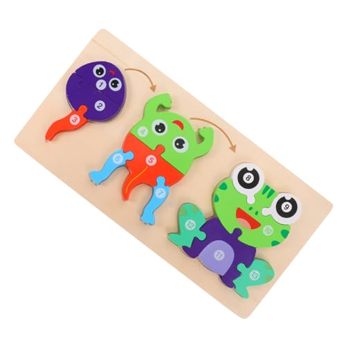 COSMEVIVI 1 Satz Puzzle Rätsel in Tierform passendes Spielspielzeug Kinder rätseln Kinderrätsel rätselbuch Kinder laubsägen für Kinder pädagogisches Spielzeug Lernspielzeug hölzern Colorful von COSMEVIVI