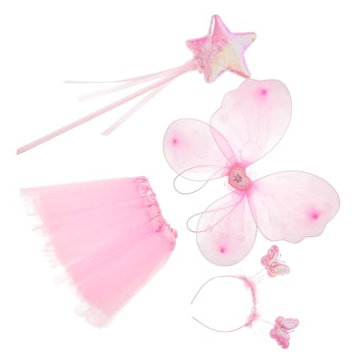 COSMEVIVI 1 Satz Schmetterlingsflügel vierteiliges Set Feenflügel Kinder Mädchen Kleidung halloweenkostüme für kinder halloween kleider für kinder Festival-Cosplay-Kostüme Partyzubehör Stoff von COSMEVIVI