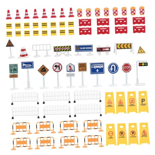 COSMEVIVI 1 Satz Simulierte Verkehrsbarrikaden für Jungen Modell Verkehrsschild Spielzeug Rad verkehrsschilder Spielzeug verkehrsschilder Kinder kognitives Spielzeug Straßenschild von COSMEVIVI