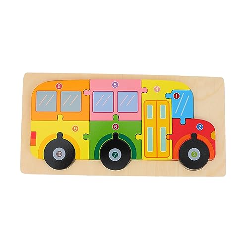 COSMEVIVI 1 Satz Stereo-Block-Puzzle Puzzle-Spielzeug Rätsel Fahrzeug Puzzle Autospielzeug für Mädchen Kinderpuzzle Kinder deko Kinder Puzzle buntes Holzpuzzle Früherziehungsspielzeug von COSMEVIVI