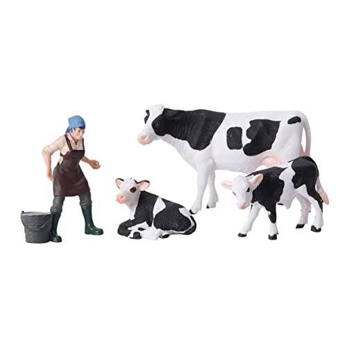 COSMEVIVI 1 Satz Tieranzug Dekoration Miniatur-tierfiguren Kuhfiguren Puppenhaus Tier Dekoration Tierisches Handwerk Desktop-Spielzeug Miniatur-Tier-Ornament Kaninchen- Kuh Figur PVC von COSMEVIVI