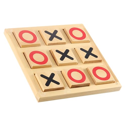 COSMEVIVI 1 Satz -Toe Mini-Schachbrett Strategie-Brettspiel Tics Tac Toe Familienspiel Lernspielzeug Pädagogisches Spielzeug Logikspiel Schachbretter Schachbrett für Kinder Holz Khaki von COSMEVIVI