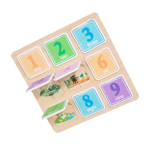 COSMEVIVI 1 Satz Zahlen Puzzle Steckpuzzle Für Kinder Blockpuzzles Für Kleinkinder Lernrätsel Für Kleinkinder Tierische Rätsel Kindererziehung Spielzeug Kinderspielzeug Lernspielzeug Holz von COSMEVIVI