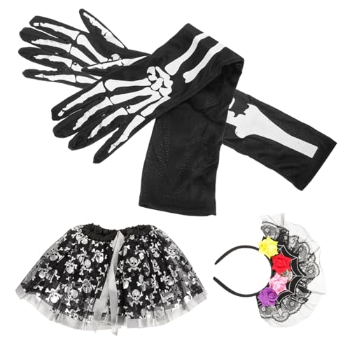 COSMEVIVI 1 Satz halloween haarreif halloween headband skelletkostum Halloween-Spitzen-Stirnband Halloween verkleiden Tutu-Rock für Halloween Halloween-Stirnband für kleines Mädchen Stoff von COSMEVIVI