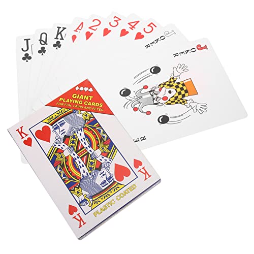 COSMEVIVI 1 Satz riesige Spielkarten Kartendeck Jumbo-Poker-Spielkarten Themenpartydekorationen Poker-Ausrüstung Kartenspiel Spielen große Pokerspielkarten beschichtetes Papier Colorful von COSMEVIVI