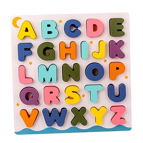 COSMEVIVI 1 Set Alphabet Blöcke Puzzle Spielzeug ABC Puzzle Brett Zahlenrätsel Für Kleinkinder Kinderblöcke Bausteine ​​Für Kinder Lernspielzeug Kinderspielzeug Steckpuzzle Puzzle von COSMEVIVI