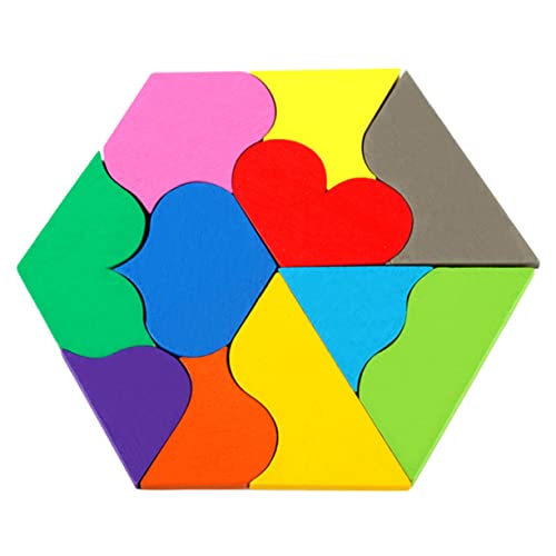 COSMEVIVI 1 Set Früherziehungspuzzles Puzzle Für Kinder Spielset Geometrische Formen Kinderpuzzle Kinderpuzzles Für Kinder Erwachsenenpuzzles Geometriepuzzles Bambus Bunt von COSMEVIVI