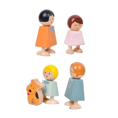 COSMEVIVI 1 Set Glückliche Familie Holzbausteine ​​Für Kinder Kreatives Spielzeug Kinderbausteine Beziehung Kognitives Spielzeug Cartoon Bausteine Requisite Für Frühe Bildung von COSMEVIVI