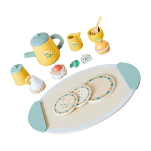 COSMEVIVI 1 Set Holz Kleinkind Teeservice Für Spielküchen Spiellebensmittel Set Für Teepartys Ideales Zubehör Für Kinder Fördert Kreatives Spielen Und Rollenspiele Geeignet Für Jungen von COSMEVIVI