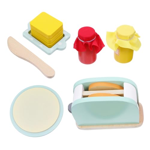 COSMEVIVI Holzspielzeug Kinderküche Set Interaktives Lernspielzeug Mit Toaster Und Spielzeugessen Für Kreatives Rollenspiel Perfekt Für Jungen Und ädchen 8 Teiliges Set von COSMEVIVI