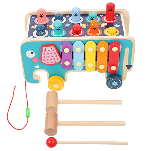 COSMEVIVI Motorikspielzeug Baby 1 Set Interaktives Hammer Mit Cartoon Elefant Und Xylophon Lernspielzeug Für Kleinkinder Pounding Bench Toy Für Frühe Motorik Und Musikalische Baby Spielzeug von COSMEVIVI