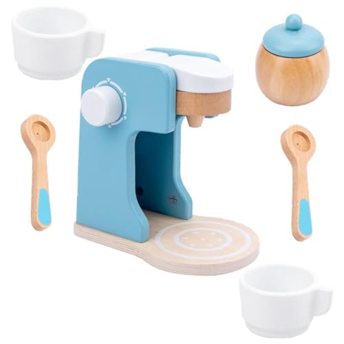 COSMEVIVI Holzspielzeug Kaffee Maschine Für Miniatur Kaffeemaschine Rollenspiel Spielset Pädagogisches Für Kreatives Im Spielhaus von COSMEVIVI