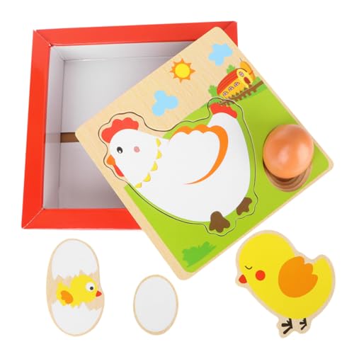 COSMEVIVI 1 Set Kinderspielzeug Puzzle Spielzeug Puzzle Spielzeug Spielzeug Pädagogisches Spielzeug Früherziehungsspielzeug Hühner Legen Eier Blockspielzeug Aus Holz von COSMEVIVI