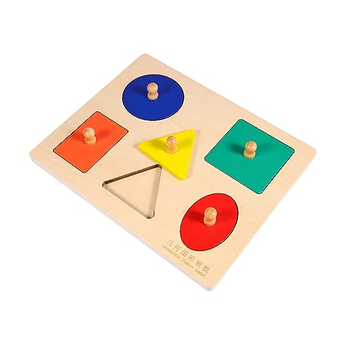 COSMEVIVI 1 Set Knopf Holz Puzzle Geometrische Form Puzzle Baby Kleinkind Pädagogisches Spielzeug von COSMEVIVI