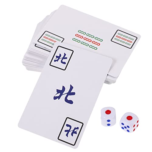 COSMEVIVI 1 Set Mahjong Poker Mahjong Reise Mahjong Karten Miniatur Sets Mahjong Set Pokerkarten Mini Mahjong Kartenspielzeug Mahjong Kartenspielzeug Kleines Mahjong Kartenset von COSMEVIVI