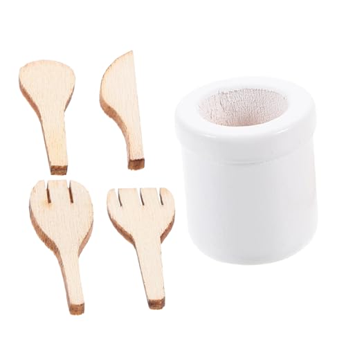 COSMEVIVI 1 Set Mini Küchengeschirr Aus Holz, Mini Ornament, Puppenhaus Geschirr, Miniatur Spatel, Miniatur Küchenzubehör, Puppenhaus Ornament, Mini Glas, Miniatur Geschirr, Mini Utensil von COSMEVIVI