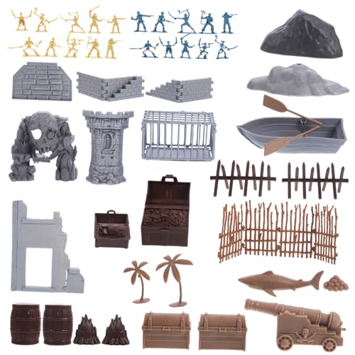 COSMEVIVI 1 Set Piratensoldat Spielzeug Spielset Biily Das Kinderzubehör Piratenspielzeug Kinder Piratenspielzeug Jungen DIY Miniaturen Minipirat Actionfigur Kleines Piratenmodell Aus von COSMEVIVI