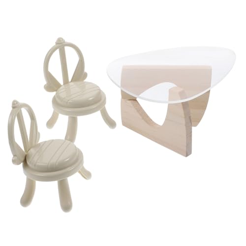 COSMEVIVI 1 Set Puppenhaus Möbel Ornament Miniatur Tisch Und Stuhl Set Dekorative Möbel Für Puppenhäuser Ideal Für Kinderzimmer Und Kreatives Spielzeug von COSMEVIVI