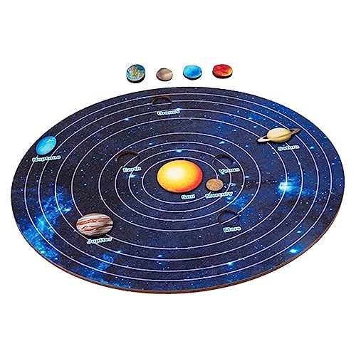 COSMEVIVI 1 Set Puzzle Sonnensystem Für Planetenspielzeug Zur des Lernens Über Das Universum Pädagogisches Holzspielzeug Für Kleine Astronauten von COSMEVIVI