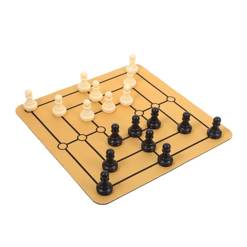 COSMEVIVI 1 Set Schachspielbrett Mit Neun Figuren Lustiges Unterhaltungsbrett Traditionelles Tischspiel Desktop Schach Tragbar Spaß Für Zu Hause Neun Herren Morris Spaß von COSMEVIVI