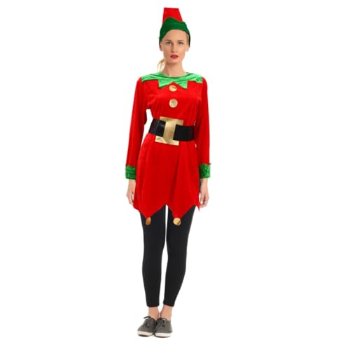 COSMEVIVI 1 Set Weihnachtskleid Damen Festliches Performance Kostüm Langärmliges Partykleid Für Die Weihnachtsfeier Elegante Weihnachtskleidung Für Frauen Stilvolles Outfit Für Den von COSMEVIVI