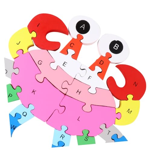 COSMEVIVI 1 Stück 26 Puzzle-Spielzeug Aus Holz Bausteinspielzeug Spielzeug Für Kinder Kinderspielzeug Kinder Rätseln Kinderpuzzle Hölzern von COSMEVIVI