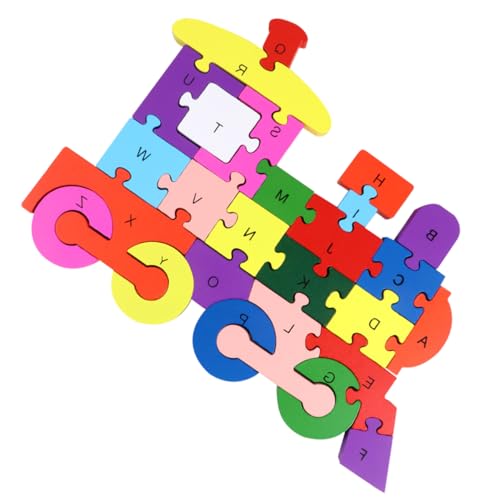 COSMEVIVI 1 Stück 26 Puzzle-Spielzeug aus Holz Spielzeug für Kinder kinderspielzeug Train Toy holzspielsachen kreatives Spielzeug Kinder rätseln Puzzlematte Bausteinspielzeug Hölzern von COSMEVIVI