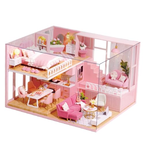 COSMEVIVI 1 Stück Miniatur DIY Mini Puppen Miniatur DIY Wohnung Anleitung Zusammenbauen Spielzeughütte Modell Mini Wohnung Mini DIY von COSMEVIVI