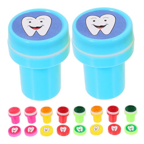 COSMEVIVI 10 Stück Cartoon-Stempel, Kleine Stempel, Lustige Zahnstempel Für Kinder, Tragbare Kleine Stempel, Partygeschenke, Niedliche Kunststoffstempel, Selbstfärbende Stempel, von COSMEVIVI