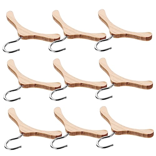 COSMEVIVI 10 Stück Holzbügel Für BJD Puppen Puppen Kleiderbügel Aus Holz Für Puppenbekleidung Ideales Zubehör Für Puppenkleiderschränke Und Puppenmöbel von COSMEVIVI