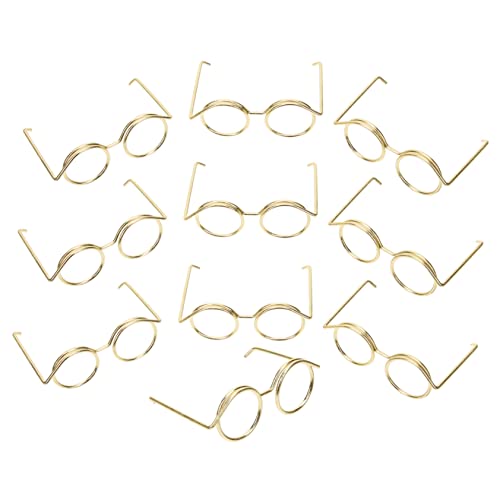 COSMEVIVI 10St Metallbrille Zubehör für die Puppenherstellung Mini-Schalen zum Basteln kindertagsgeschenke puppenkleidung schnapsgläser Spielzeug Brille zum Anziehen der Puppe Golden von COSMEVIVI