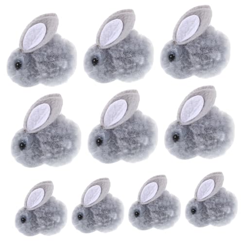 COSMEVIVI 10St Plüsch Häschen Spielzeug Küken ausgestopft weicher Kleiner Hase Cuddly Bunny Cute Accessories Kleidungsstück-Kaninchen-Ornament Kaninchenmaterial zum Selbermachen Grey von COSMEVIVI