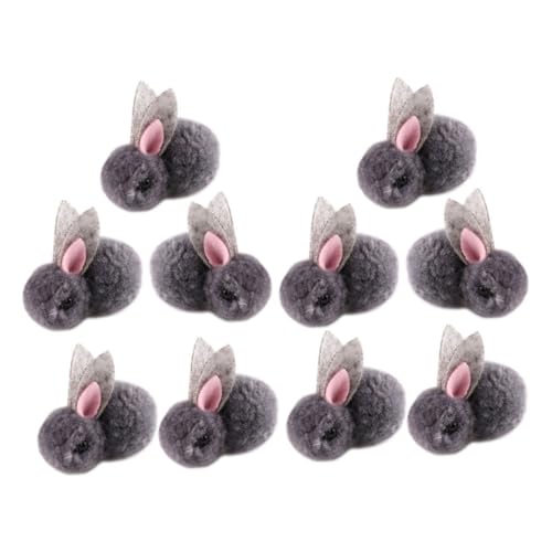 COSMEVIVI 10St Plüsch Häschen kleine Plüschtiere kleine Hasenplüschpuppe Plüschhasenspielzeug Bunny pummeluff Kuscheltier bocksack Kleidungsornament Kleidungsstück-Kaninchen-Ornament Grey von COSMEVIVI