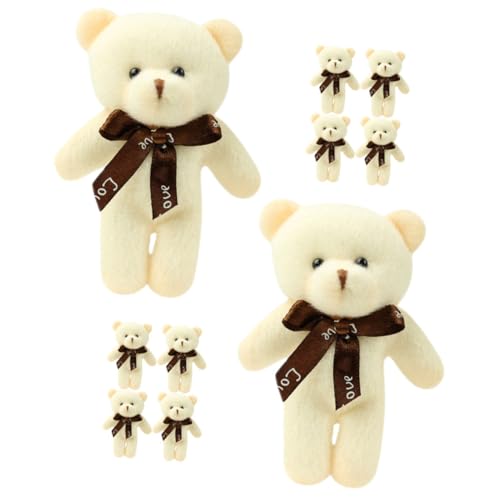 COSMEVIVI 10St Plüschbär-Schlüsselanhänger bär anhänger gewichtete Kuscheltiere Bären Plüschtier Puppe tragen Spielzeug Hängendes Mini-Bär- Cartoon-Bär PP Baumwolle Beige von COSMEVIVI