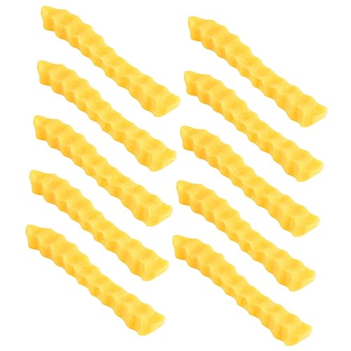 COSMEVIVI 10St gefälschte Pommes Frites mockin ziernieten Lebensmittelattrappe gilbe Simulation Pommes Frites Pommes-Modell Lebensmittel für Küchenspiele Pommes frittes PVC Yellow von COSMEVIVI