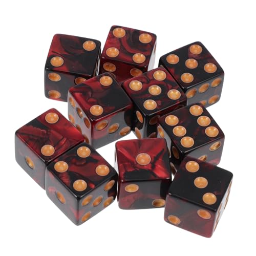 COSMEVIVI 10st Große Lochpunktwürfel Solide Würfel Würfelspiel Einzigartige 6-seitige Würfel Quadratische Würfel Tischspiele Würfel Zweifarbige Würfel Spielwürfel Würfel Spielzeug Acryl Rot von COSMEVIVI