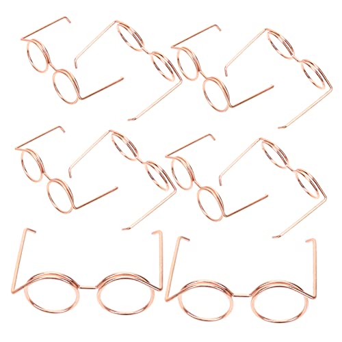 COSMEVIVI 10st Metallbrille Kinderkostüme Mädchenpuppe Mini-Spielzeug Igel Brille Puppenkostüm Kinderspielzeug Minipuppenbrille Mini-Brille Mädchen Puppe Brille Zubehör Miniatur Rose Gold von COSMEVIVI